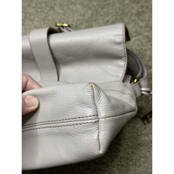FOSSIL Kinley Small Fold Over Leather Crossbody Bag Adjustable Strap Gray - Picture 15 of 16